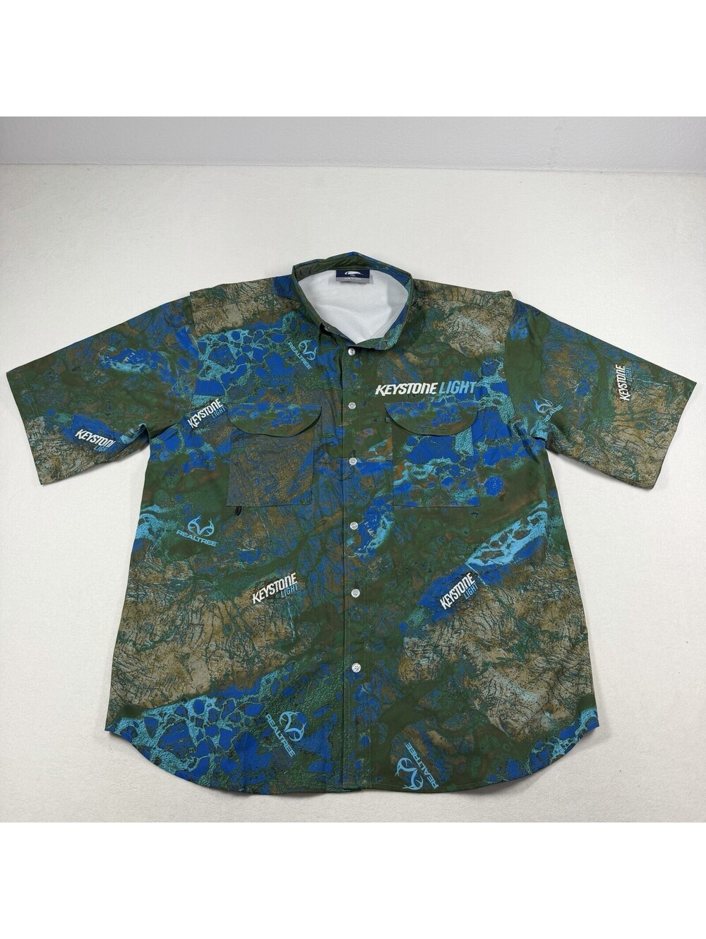 G&G Outfitters Realtree Green Keystone Light Vented Button Up Shirt Men's 2XL